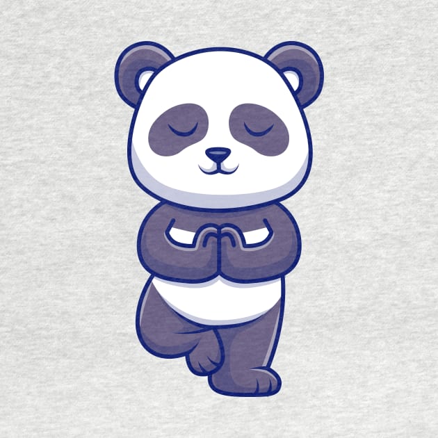 Cute Panda Meditating Yoga Cartoon by Catalyst Labs